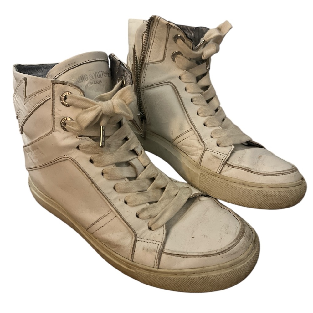 Zadig and Voltaire white sneakers. Size 8